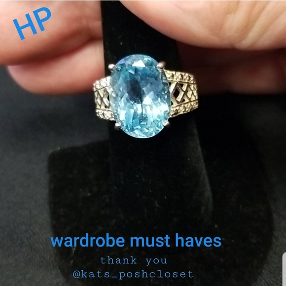 Jewelry - Sterling silver blue topaz cocktail ring